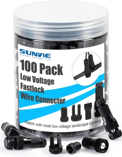 Vista 9 de SUNVIE Conector de cable de iluminación de paisaje Fastlock de bajo voltaje, conectores de cable de calibre 12-14 para luces de camino de paisaje