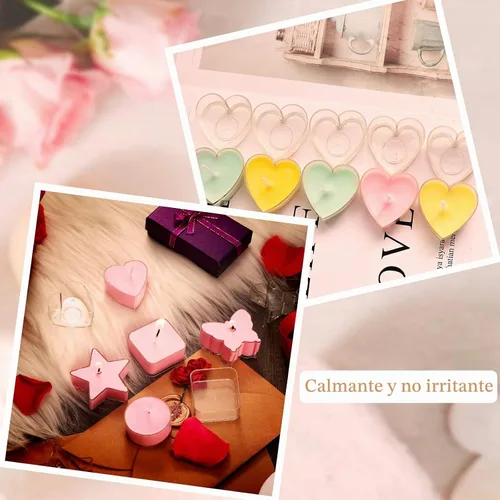 Vista 5 de Portavasos de plástico transparente para té – Recipientes votivos de plástico resistente al calor en forma de corazón, cuadrado, estrella, redonda
