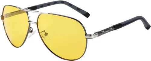 Vista 7 de Barcur Gafas de visión nocturna para conducir lentes amarillas polarizadas HD antirreflejos