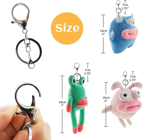 Vista 3 de Furvana Encantadora muñeca de peluche de peluche llavero llavero bolsa colgante, premios de carnaval para niños, regalos de San Valentín juguetes