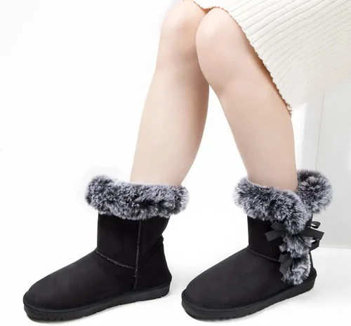 Vista 7 de WFL Women Snow Boots Classic Mid-calf Fur Lining Fashion Winter Boots