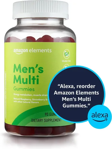 Vista 5 de Amazon Elements - Multivitamínico orgánico para hombre, 90 gomitas (3 gomitas por porción), vegetariano, sin gluten, certificado orgánico