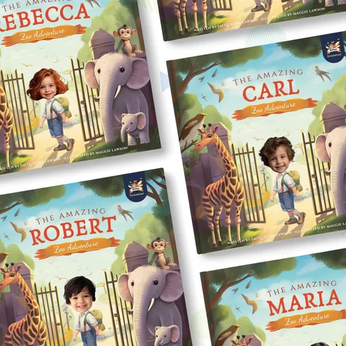 Vista 7 de Libro de cuentos personalizado para niños, increíble aventura en el zoológico, nombre y foto personalizados, regalos para bebés, historia atractiva