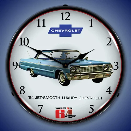 Vista 2 de 1964 Chevrolet Impala Jet Smooth Luxury LED Reloj de Pared, Retro/Vintage, Iluminado, 14 pulgadas