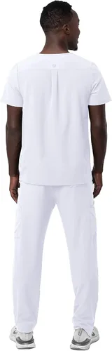 Vista 2 de Adar Addition Go-Everyday - Conjunto de exfoliante para hombre, elegante top y pantalones de carga
