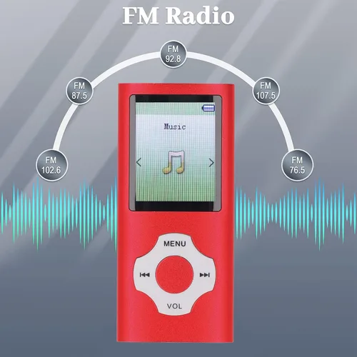 Vista 5 de Reproductor MP3 MP4 con Bluetooth 5.0, reproductor de música portátil de alta fidelidad sin pérdidas con altavoz, reproductor de música de video