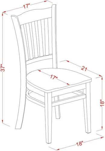 Vista 10 de East West Furniture AVGR5-LWH-W - Juego de comedor de 5 piezas para 4 personas, incluye una mesa de comedor ovalada con hojas de mariposa y 4 sillas