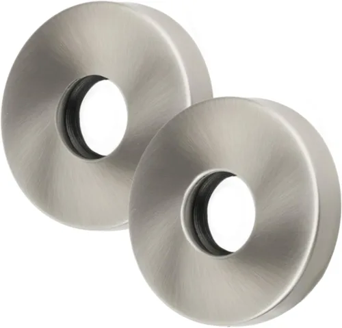 Vista 5 de Corla 2pc Shower Arm Flange 2.5” Round Modern Universal Escutcheon Replacement Cover Plate (Brushed Gold)