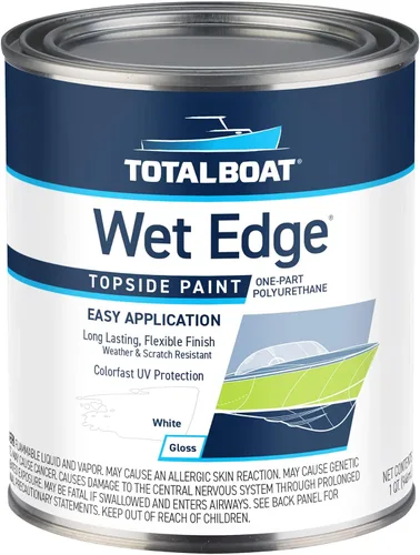 Vista 20 de TotalBoat Wet Edge Topside - Pintura marina con recubrimiento de poliuretano premium para barcos, vehículos recreativos, molduras exteriores, fibra