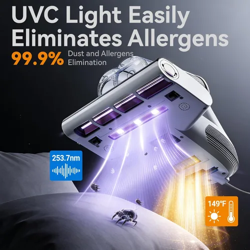 Vista 3 de Aspiradora de colchón para un sueño más fresco con UV-C y HEPA