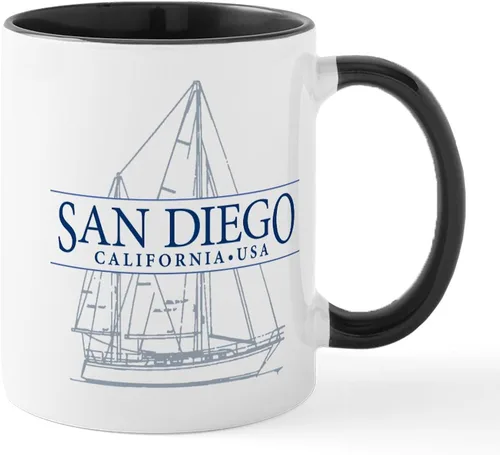Vista 32 de CafePress I Love San Diego - Taza de café de cerámica (11.0 fl oz)