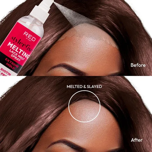 Vista 2 de Kiss Lace - Spray de fusión y sujeción, adhesivo fuerte para el cabello para pelucas, pegamento frontal sin pegamento (fijación extrema)