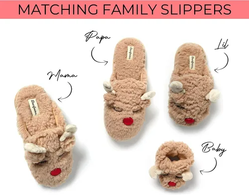 Vista 8 de Dearfoams Matching Family Holiday Christmas Reindeer & Turkey Scuff