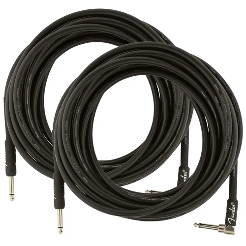 Vista 29 de Fender Cable de instrumentos de lujo de 10 pies, ángulo recto, tweed negro, paquete de 2
