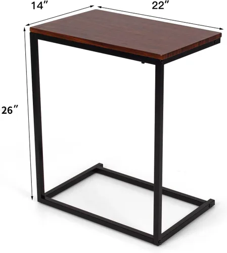 Vista 3 de Tangkula soporte para laptop, mesa portátil de extremo para sofá, mobiliario de oficina y hogar.