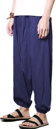 Vista 2 de perdontoo Men's Casual Baggy Drawstring Hippie Boho Aladdin Harem Pants