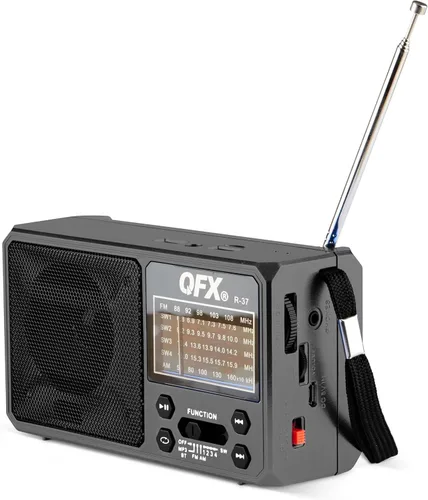 Vista 12 de QFX R-37 6-Band (AM, FM, SW1 - SW4) Linterna LED Bluetooth Radio solar (modelo 2021)