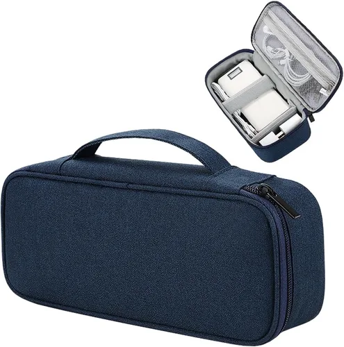Vista 13 de Teskyer Bolsa organizadora de cables, organizador de accesorios electrónicos de viaje, bolsa de tecnología portátil para cargadores de teléfono