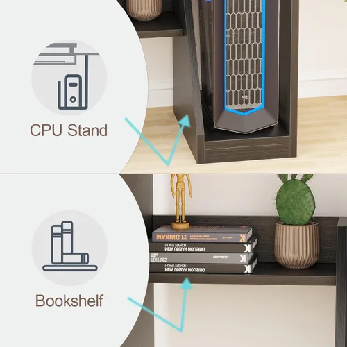 Vista 18 de Escritorio pequeño para computadora para oficina en casa, mesa de juegos compacta para computadora de escritorio y portátil, con cajón