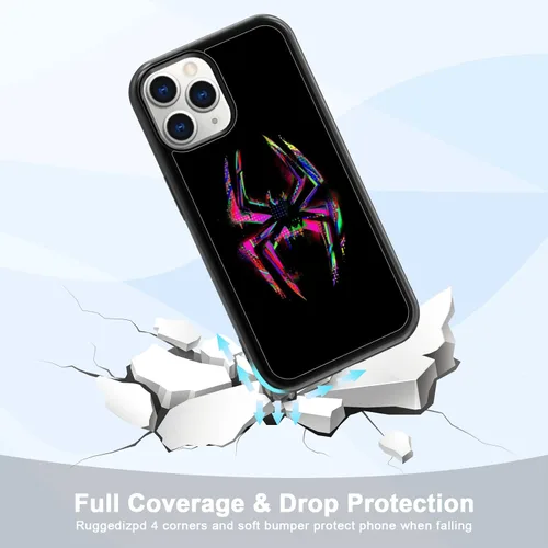 Vista 3 de Morales Punk Gwen - Funda protectora para iPhone 11 Pro, Spiderverse negro TPU a prueba de golpes, funda protectora para iPhone, linda funda