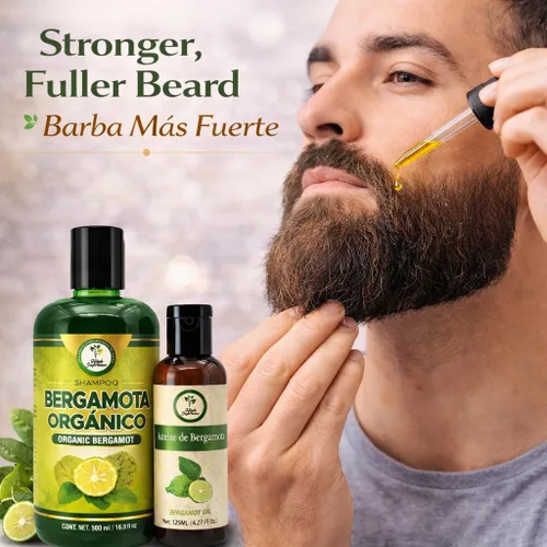 Vista 6 de Champú Bergamota Orgánico (16.9 fl oz) con Aloe Vera y Romero + Aceite de Bergamota (4.2 fl oz) Champú Orgánico Bergamota con Sábila & Romero +