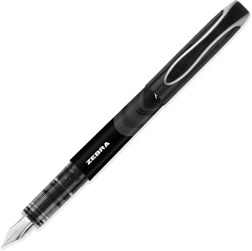 Vista 2 de Zebra Fuente - Pluma estilográfica desechable, tinta de color negro, azul, rojo, verde y violeta, paquete de 10