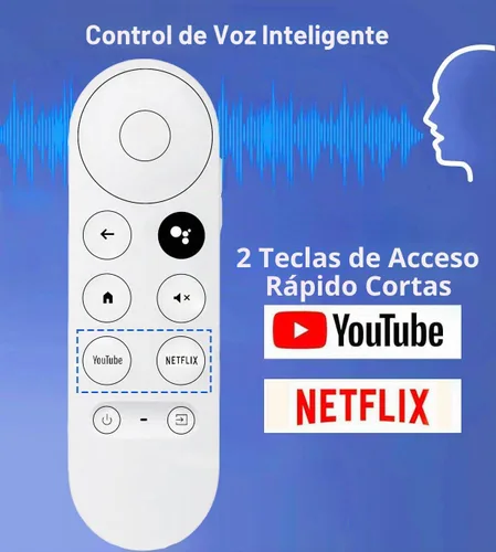 Vista 4 de Replacement Voice Remote for Google Chromecast 4K Snow HD TV, for Chromecast with Google-TV Remote, for GoogleTV HD/ 4K Snow Streaming Stick，for