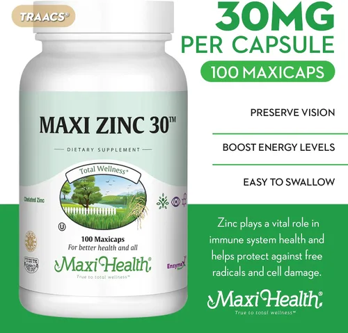 Vista 3 de Suplementos de zinc – Zinc 30 mg con Enzymax – Apoyo inmunológico de mayor potencia – Cápsulas de glicinato de zinc quelado – Vitamina de zinc
