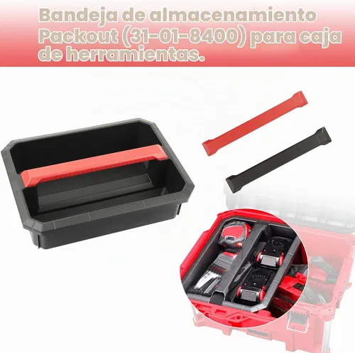 Vista 2 de 31-01-8400 Bandeja de almacenamiento Packout para caja de herramientas grande Milwaukee 48-22-8425, 48-22-8426