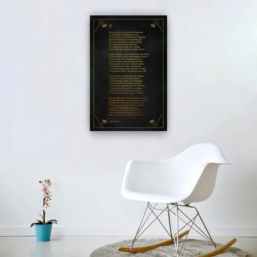 Vista 5 de If By Rudyard Kipling Poema Arte de pared Póster de poesía con cita inspiradora para decoración de pared de habitación de bebé, pinturas en lienzo