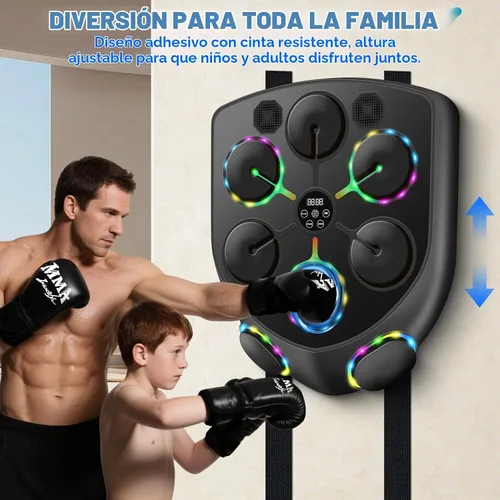 Vista 10 de Smart Music Boxing Machine for Adults and Kids, Bluetooth Boxing Equipment with Boxing Gloves, Wall Mounted Electronic Punching Machine for Home Gym