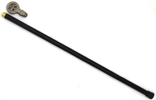 Vista 4 de Snake Eye Tactical Mango de peltre para bastón de caminar de 34.5 pulgadas con pequeño almacenamiento sin hoja