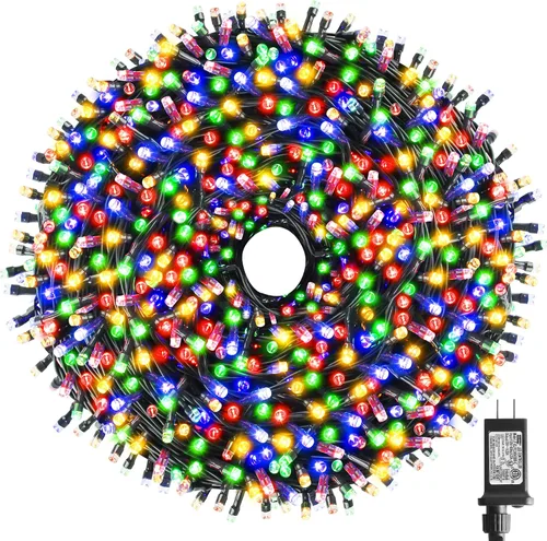Vista 6 de Chuya Luces de Navidad para interiores y exteriores, luces de árbol de Blanco cálido y multicolor