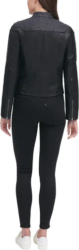 Vista 3 de Levi's Chaqueta de motocross Racer de piel sintética para mujer (estándar y plus)
