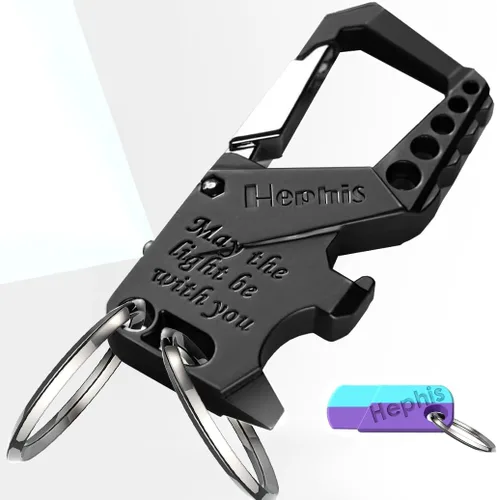 Vista 11 de Llavero resistente con forma de calavera, herramienta de escape de emergencia para automóvil, cortador de cinturón de seguridad, abrebotellas