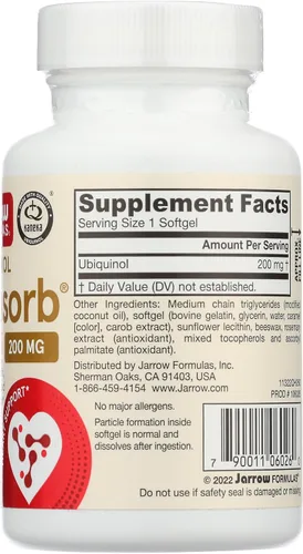 Vista 5 de Jarrow Formulas Qh Absorbe Ubiquinol 200 MG, 60 CT
