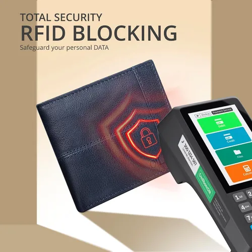 Vista 87 de Carteras RFID delgadas para hombres - Cartera de bolsillo frontal de piel genuina