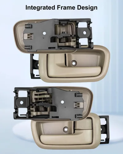 Vista 4 de 4 manijas de puerta interiores beige con bisel para Toyota Tundra (solo cabinas estándar/extendidas) 2000-2006, manija de puerta lateral delantera