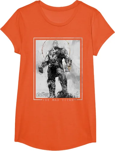 Vista 31 de Marvel Avengers Infinity War Thanos Sketch Graphic Camiseta Negro