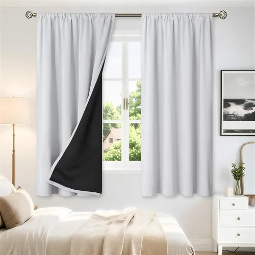 Vista 100 de BGment - Cortinas opacas para sala de estar de 63 pulgadas de largo, juego de 2 paneles, cortinas para oscurecer toda la habitación, cortinas