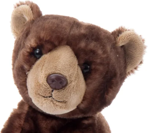 Vista 5 de The Petting Zoo Peluche de oso marrón, regalos para niños, animales salvajes del zoológico Onez, juguete de peluche de oso marrón de 9 pulgadas