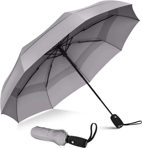 Vista 87 de REPEL Windproof Travel Umbrella - Compact & Withstands Winds up to 85MPH , Strongest Premium Auto Folding Umbrella for Rain and Sun - Durable, Light