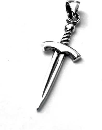 Vista 5 de Colgante de espada de plata de ley 925, collar de daga minimalista unisex hecho a mano
