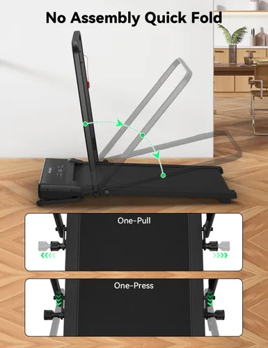 Vista 8 de FelFast Walking Pad Treadmill, 12% 5-Level Auto Incline, 2-in-1 Under Desk Foldable w/Remote Control, 12 HIIT Mode, 265 Lbs, 7.6 MPH Max, Portable