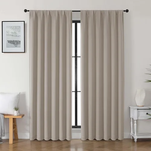 Vista 42 de Gwine Cortinas opacas para dormitorio, 54 pulgadas de largo, paneles de cortina de ventana con aislamiento térmico y reducción de ruido, cortinas
