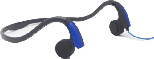 Vista 3 de Auriculares de conducción ósea con micrófono estéreo de oído abierto Auriculares deportivos con micrófono de reducción de ruido (azul)