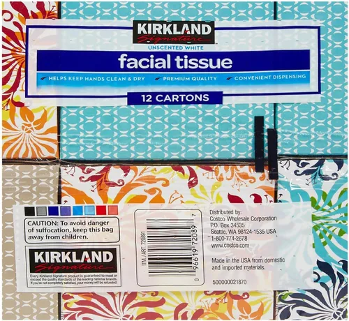 Vista 2 de Kirkland Tejido facial característico, 2 capas, 90 unidades, paquete de 12
