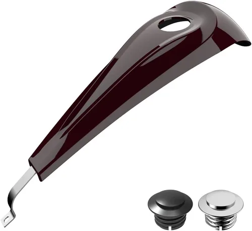 Vista 20 de Consola de tanque de perfil bajo para Harley Touring 2008+, whisky ámbar, panel de combustible de tablero liso y tapa de tanque de gasolina cromada