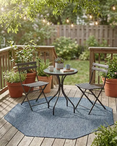 Vista 107 de Rugs.com Outdoor Solid Collection - Alfombra de pelo plano beige de 2 x 3 pulgadas, perfecta para entradas, cocinas, rincones de desayuno, piezas