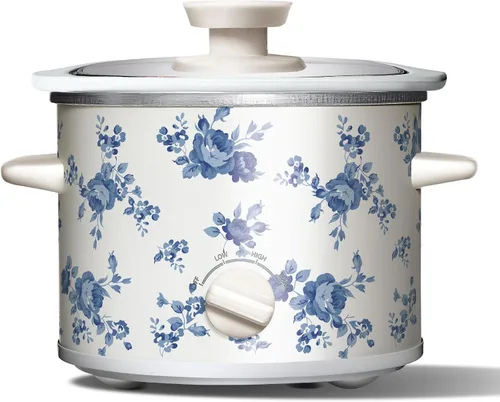 Vista 9 de COOK WITH COLOR 2QT Mini Olla de cocción lenta eléctrica redonda - Configuraciones ajustables, olla de gres extraíble, tapa de vidrio templado, apta